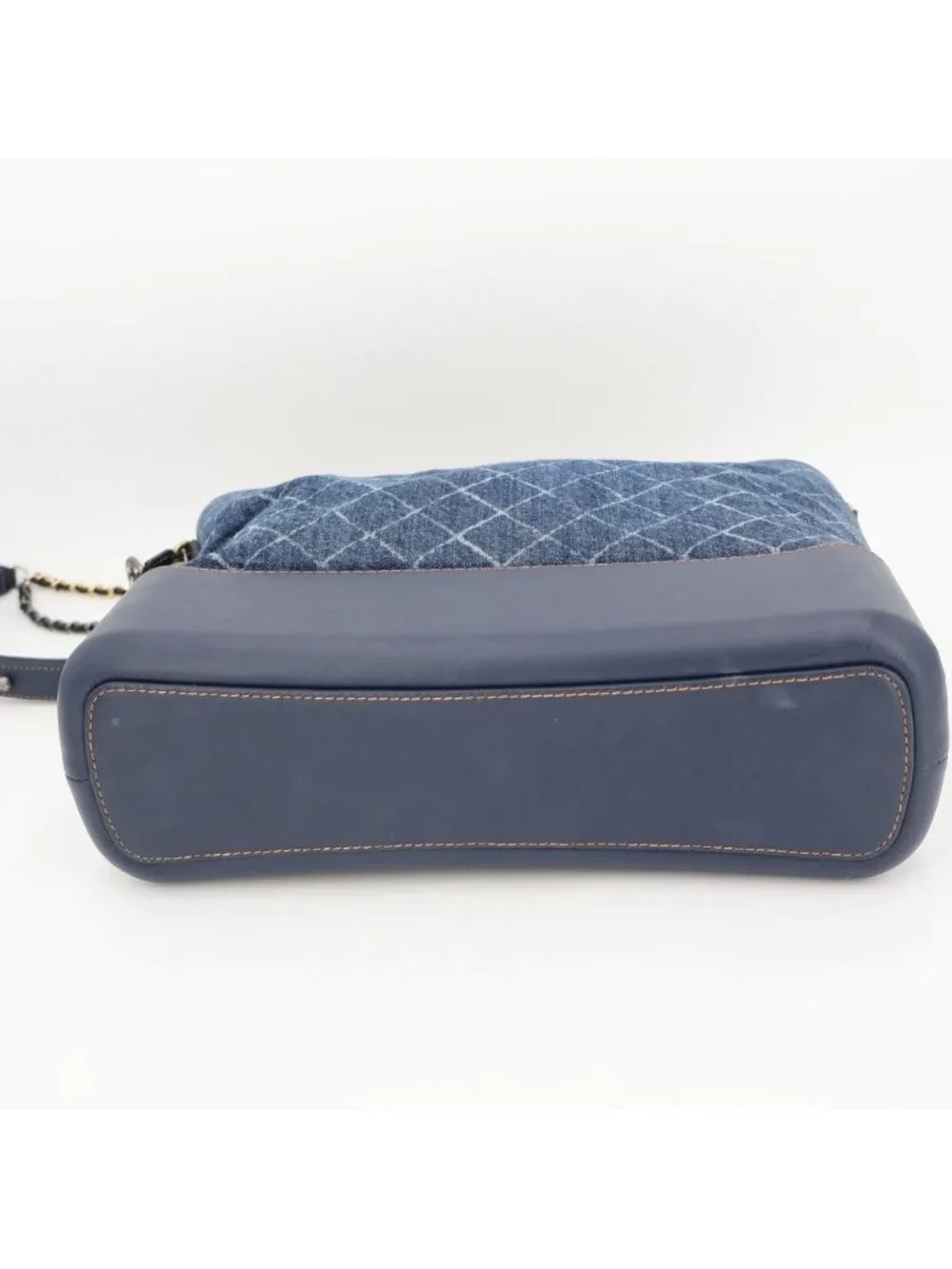Chanel Gabriel Denim Xleather Chain Shoulder Bag Blue Gold